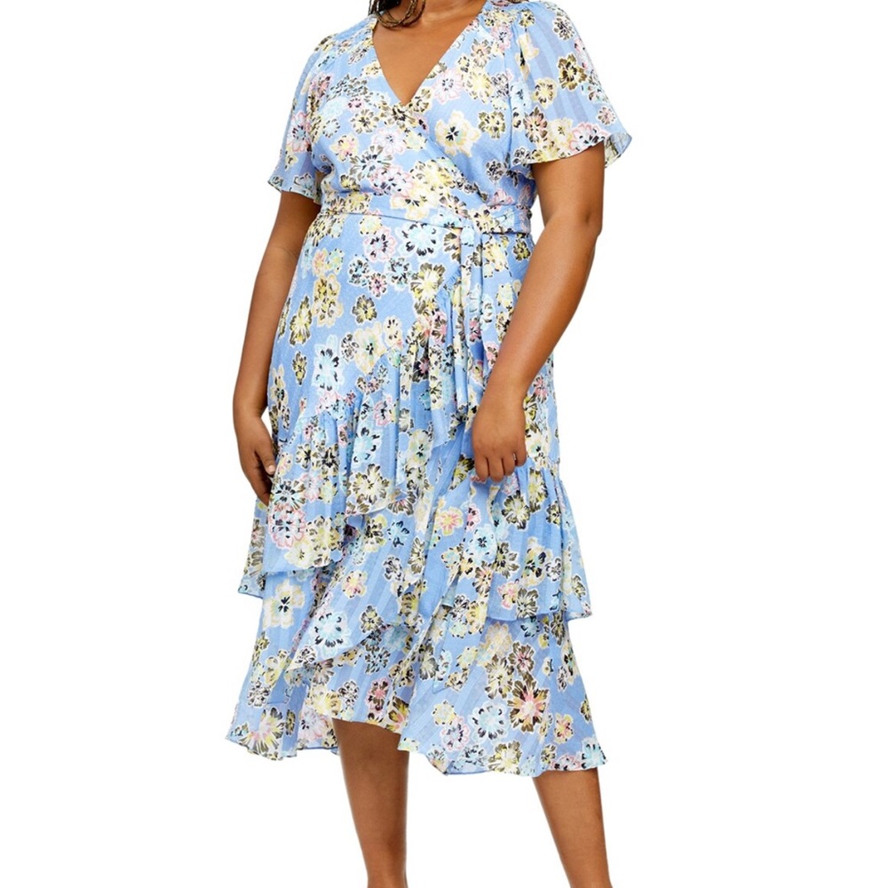 Tanya Taylor- Blue Floral Mother of the Bride dress-- size 16